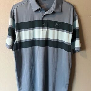 Under Armour Blue and Black Polo Shirt Nautical Style